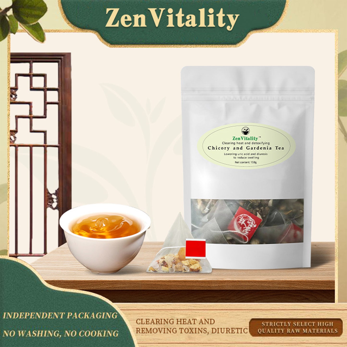 Organic chicory gardenia tea -Lowers uric acid and relieves gout