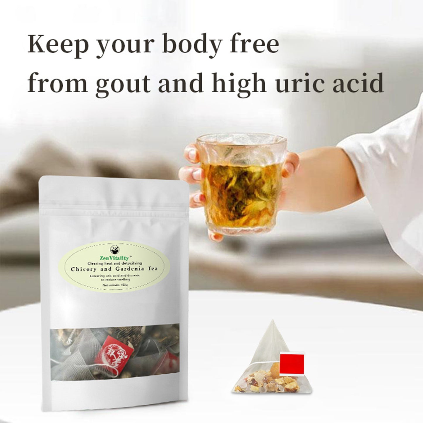 Organic chicory gardenia tea -Lowers uric acid and relieves gout